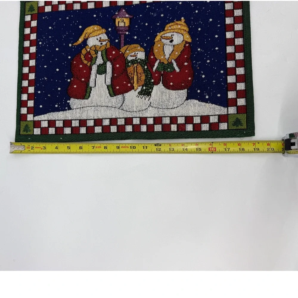 Vintage Snowman Family Tapestry Placemats Set of‎ 4 Christmas Holiday Decor